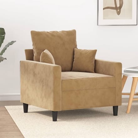 vidaXL - Fauteuil - 60 - cm - fluweel - bruin