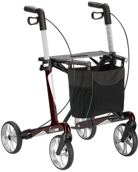 Ludwig Bertram - Vital Carbon - Ultra lichte Rollator - 6.15 kg - Max gebruikers gewicht 150 kg - Robijn Rood