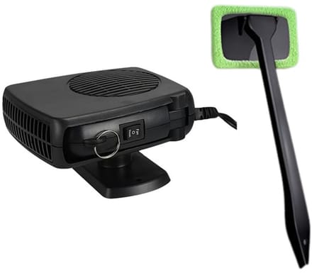 Joiride - Auto Verwarming & Ventilator - 12V - Ruitenontdooier - 360° Draaibaar - Inclusief IJskrabber - BREZLONG