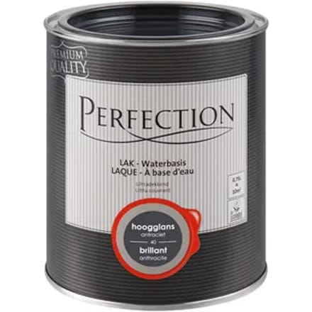 Perfection Houtlak Lak - Hoogglans - Antraciet - 750ml