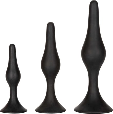 CalExotics - Silicone Anal Starter Kit - Anal Toys Buttplugs Zwart