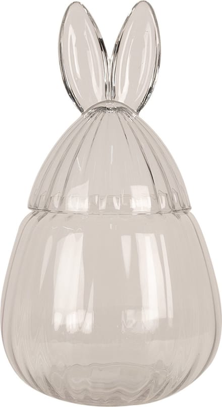 Clayre & Eef Glazen potje Ø 20x34 cm Transparant Glas Konijn