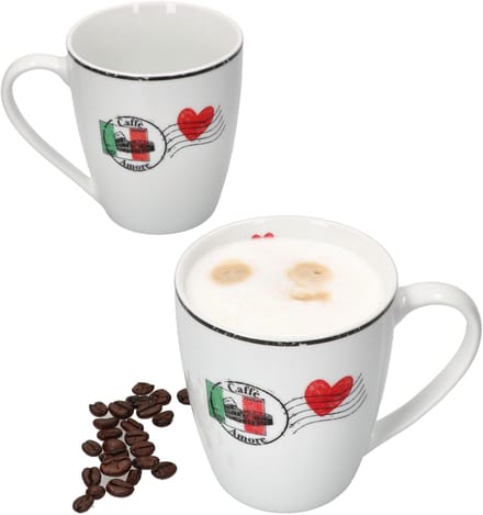 Set van 2 koffiemokken Caffee Amore 300 ml - 412833