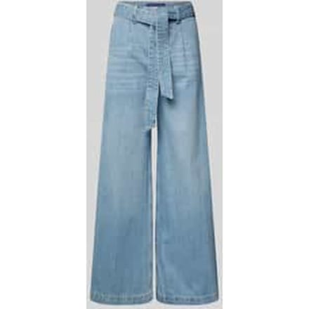 Wide leg jeans met strikceintuur