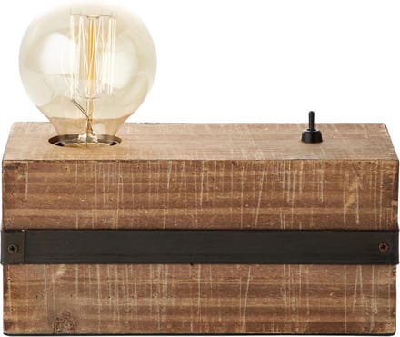 Brilliant Tafellamp Woodhill Zwart Hout E27
