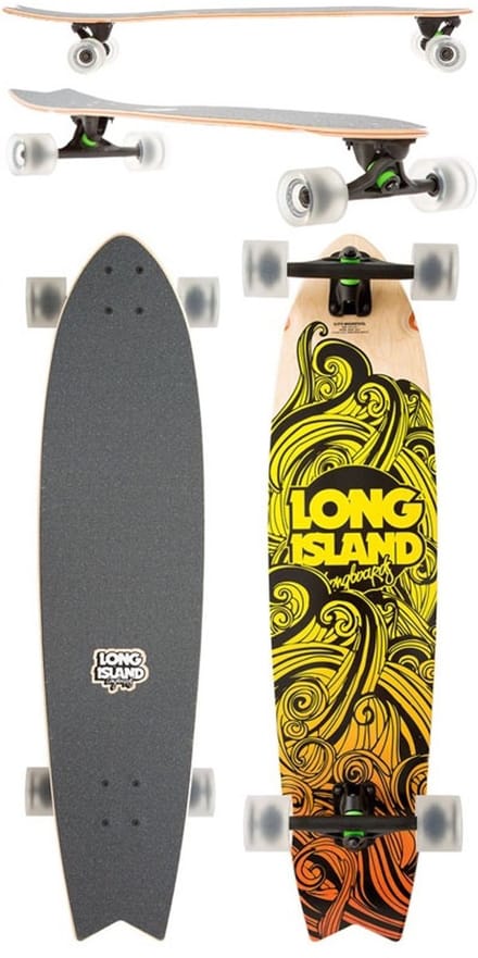 Long Island Whirlpool Longboard blauwe wielen