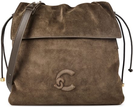COCCINELLE Leren schoudertas Lidia Suede Le. / Smooth Le. Shoulderbag Fango / Fango donkergroen