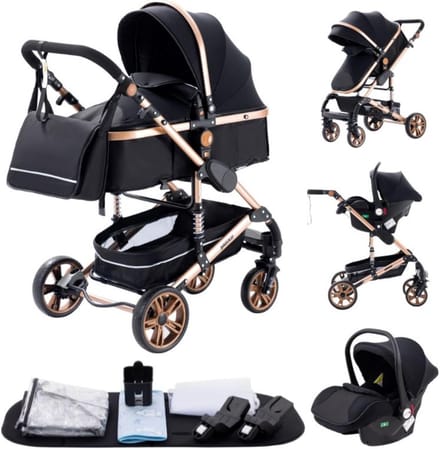 3-in-1 Kinderwagen Combistroller Hoge Landspiegel Inklapbaar Schuimwielen