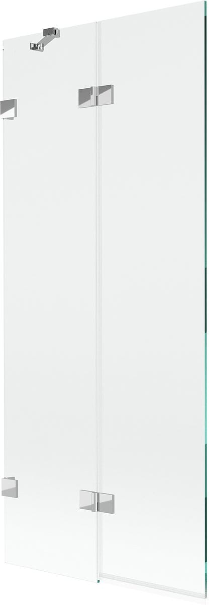 Mexen Lunar badwand 2-delig links 80 x 150 , transparant, chroom - 897-080-100-01-00-L