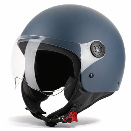 VINZ Duoro Jethelm met Vizier - Scooterhelm, Motorhelm, Brommerhelm, Snorfietshelm - ECE 22.06 - Blauw - M