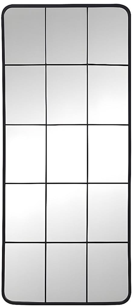 Vente-unique Industriële raamspiegel van metaal - B. 60 x H. 140 cm - Zwart - SCIARA
