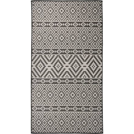 vidaXL - Buitenkleed - met - patroon - platgeweven - 80x150 - cm - zwart
