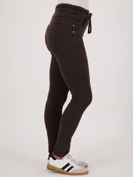 Je m'appelle Dames Broek Regular fit Met stretch - Bruin - Maat S