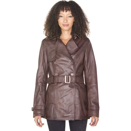 Trenchcoat van nappaleer voor dames-Mosul