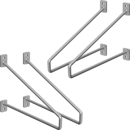 Set van 2 muurbeugels Plankdrager 2x 265 x 180 mm grijs staal ML design