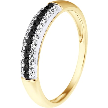 Alliance Diamonds zwarten en blanken 0.260 Cts Yellow Gold