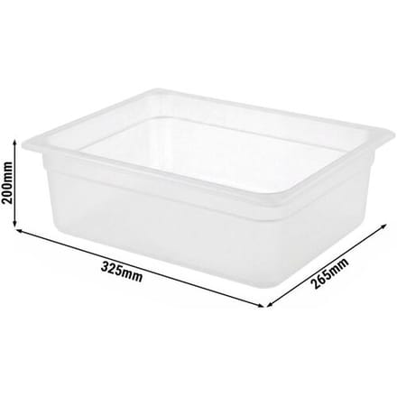 GGM Gastro (12 Stück) Polypropylen-Behälter GN 1/2 - Milchig - Höhe: 200mm Transparant