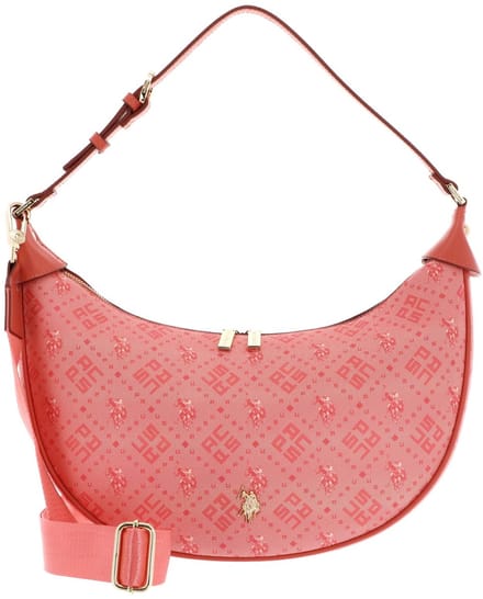 U.S. POLO ASSN. Schoudertas New Hampton Hobo Bag Coral Koraalrood