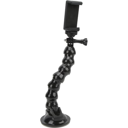 Support flexible à col de cygne avec ventouse pour voiture et support de téléphone pour caméra d'action black