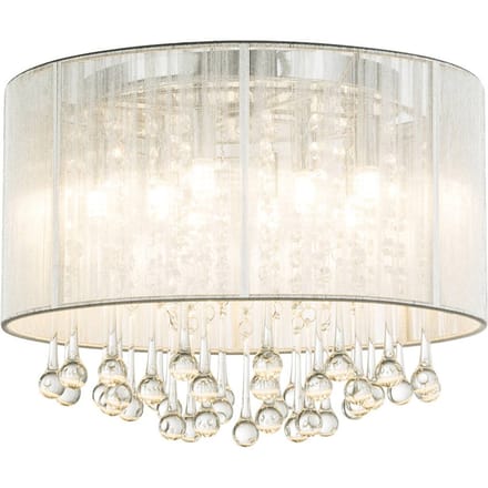 Globo Zilveren LED plafondlamp Sierra met ornamenten