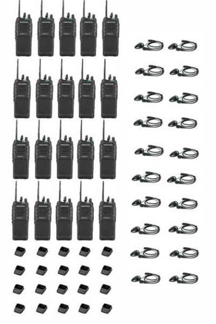 Set van 20 Kenwood TK-3701D met d-shape oortje en tafellader