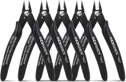 Flush Cut Pliers Set - 5 Inch Precision Wire Cutters for Crafts & Electronics