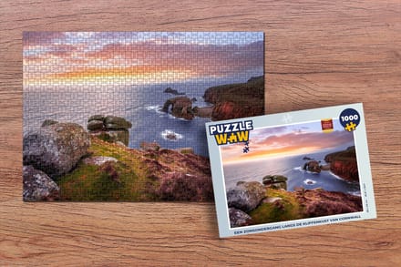 Puzzel Een zonsondergang langs de kliffenkust van Cornwall - Legpuzzel - Puzzel 1000 stukjes volwassenen