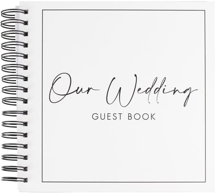 Ginger Ray - Ginger Ray - Black & White bruiloft gastenboek - 21,5 x 21,5 cm - 32 pagina’s