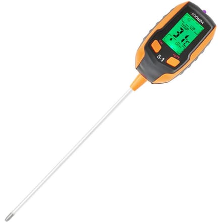 Testeur de sol 4 en 1, détecteur de sol multifonctionnel, humidimètre, pH, température et humidité