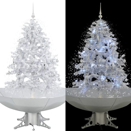 vidaXL - Kerstboom - sneeuwend - met - paraplubasis - 140 - cm - wit
