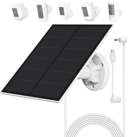 Zonnepaneel met 5W-aansluiting, inclusief oplaadkabel van 3 meter, beschermingsklasse IP65