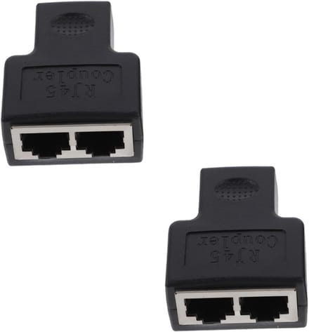 Ethernet Kabel Splitter - Netwerk Adapter - Twee Apparaten - 1 naar 2 Poorten - Compact Formaat - Zwart