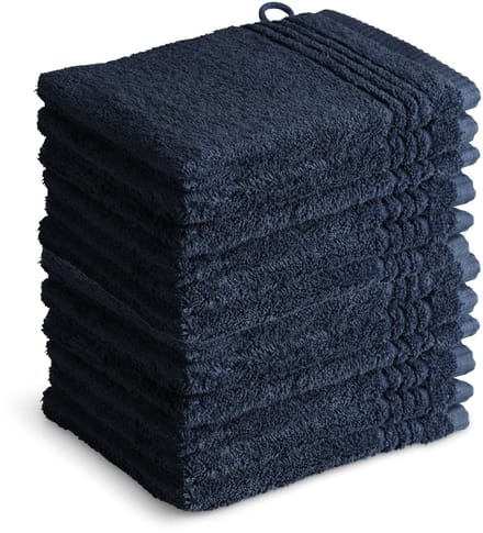 OUTLET BADTEXTIEL - set van 12 - washand 16x21 - navy