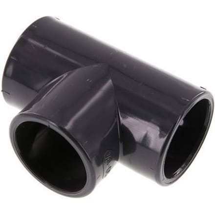 PVC T-stuk fitting Lijmmof 50x62mm [2 stuks]