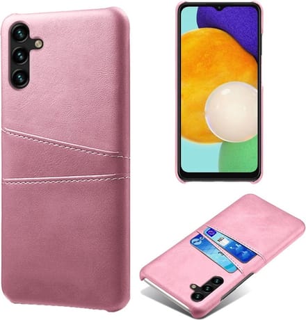 Backcover met Opbergvakjes + PMMA Screenprotector voor Galaxy A14 4G/5G _ Roze Goud