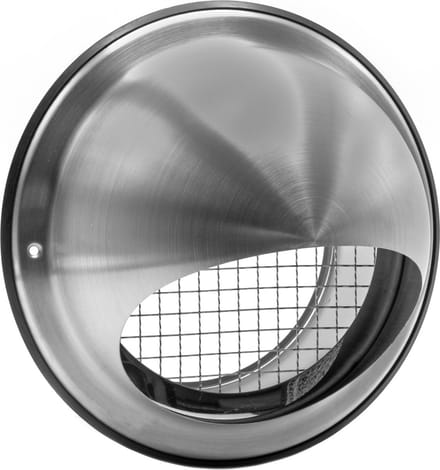 RVS buitenrooster bol model grofmazig gaas Ø160mm