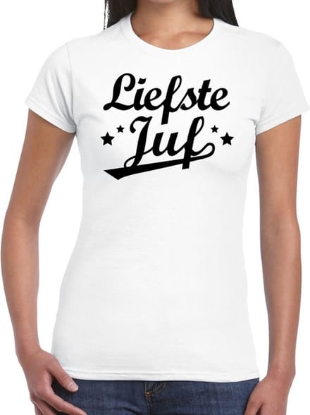 Liefste juf cadeau t-shirt voor dames - Einde schooljaar/ juffendag cadeau XS