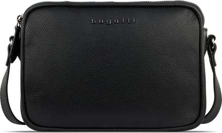 bugatti Schoudertas Bella Shoulder Bag With Double Zip Black Zwart