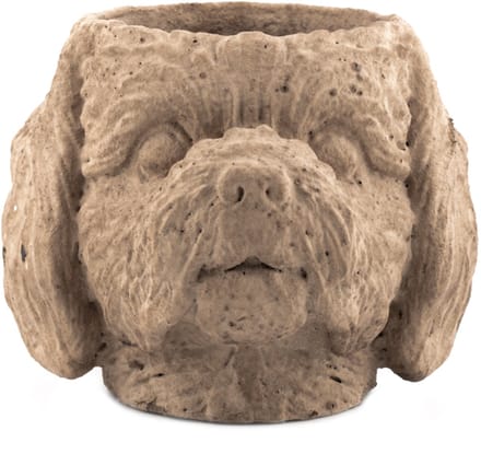 HomeBound by KY | Aardewerk bloempot hond beige S | bloempot | pot
