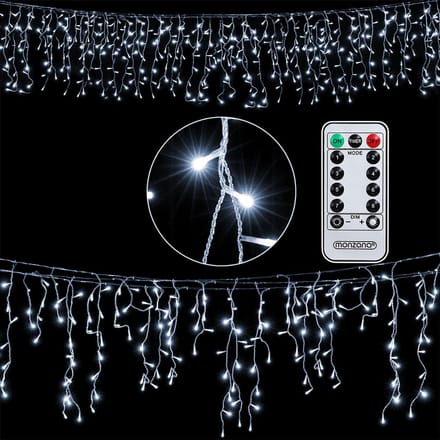 Monzana Regen Lichtketting - LED Kerst - Koud Wit 10 meter