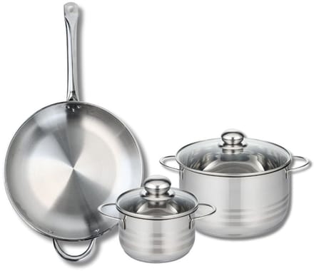 Set van 1 Koekenpan 32 cm en 2 kookpotten 16 en 24 cm Elo Profi Brillant