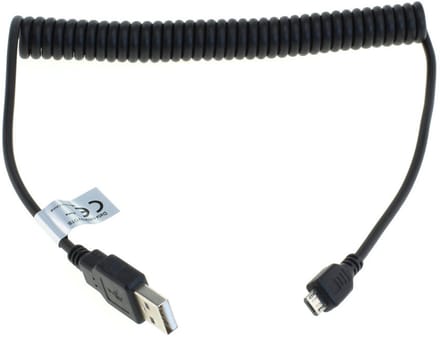 OTB Datenkabel Micro-USB - Spiralkabel - schwarz