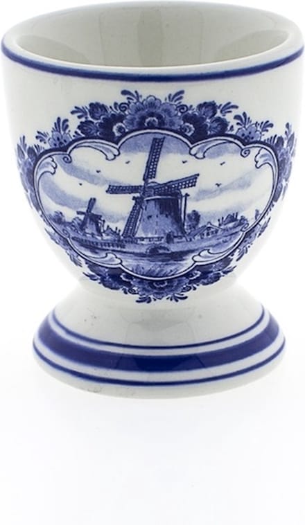 Heinen delfts blauw eierdopjes molen 2 stuks