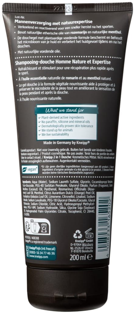 Kneipp - Douche Men 2-in-1 Sport - 3 x 200 ml - Voordeelverpakking