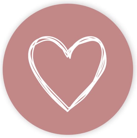 Hartjes sticker oudroze - cadeausticker hartje - sluitsticker cadeau - sticker inpakken - 20 stuks