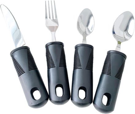 Sundo Ergonomische bestekset - 4 delig - Zwart