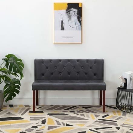 vidaXL - Bankje - 120 - cm - kunstsuède - grijs