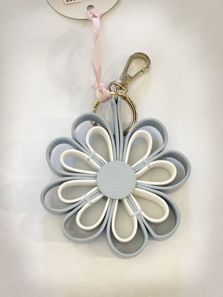 COCCINELLE IRIS BLANCHE SLEUTELHANGER LEDER BLAUW/WIT