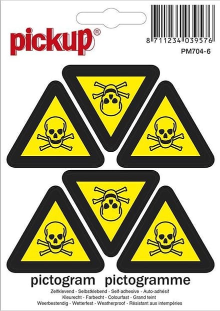 Mini picto's 4,5 cm 6 per vel - Giftige stoffen