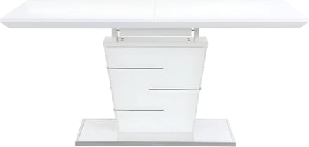 Vente-unique Uitschuifbare eettafel AMELLE - 6 tot 8 zitplaatsen - Witgelakt MDF